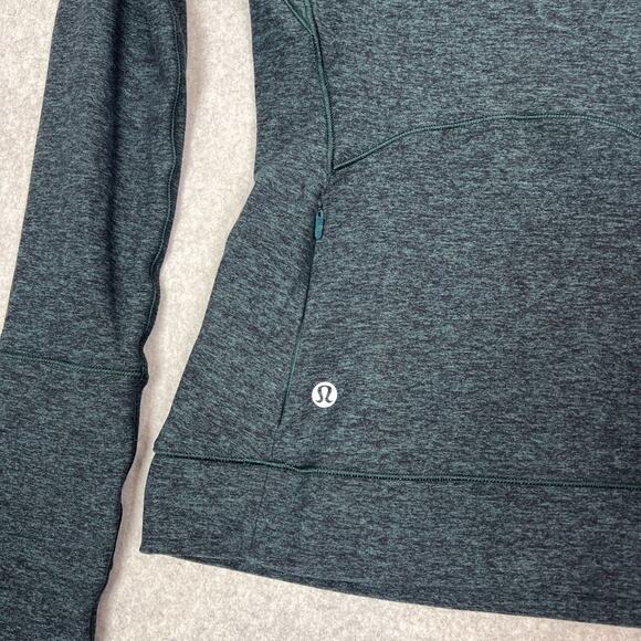 Lululemon Heathered Green Jasper Cypress Kiss Long Sleeve Top Size 4 - Picture 7 of 8